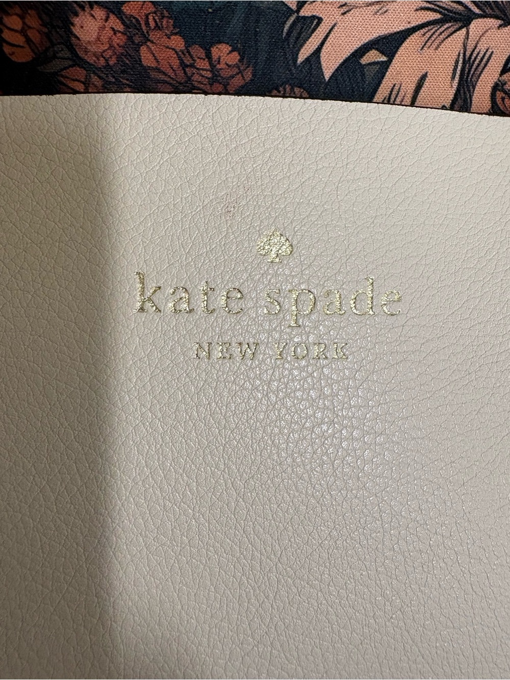 kate spade Cream Tote with Orange Trim and Handles - Picture 2 of 6